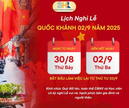 Thông báo lịch nghỉ lễ Quốc khánh 2/9